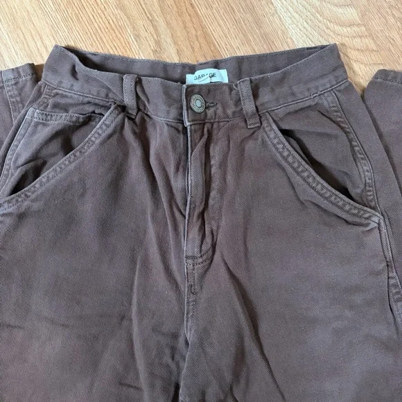 Garage 00 Wide Leg Brown Carpenter-Style Pants - Picture 3 of 6
